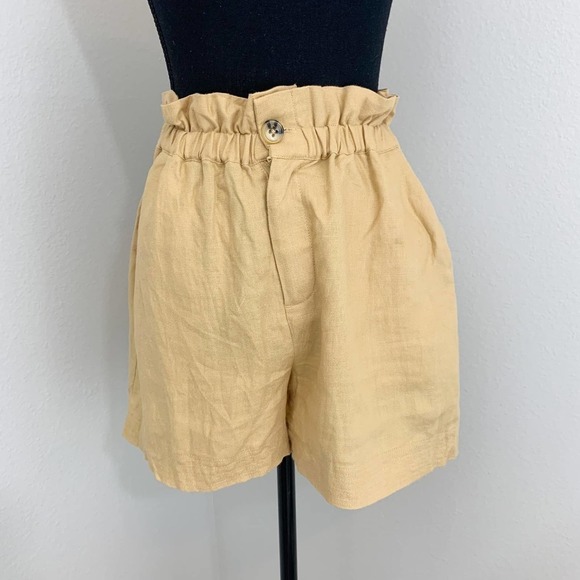 Scotch & Soda Pants - Scotch and Soda Maison Scotch Linen Paper Bag Shorts size XS in Straw Color